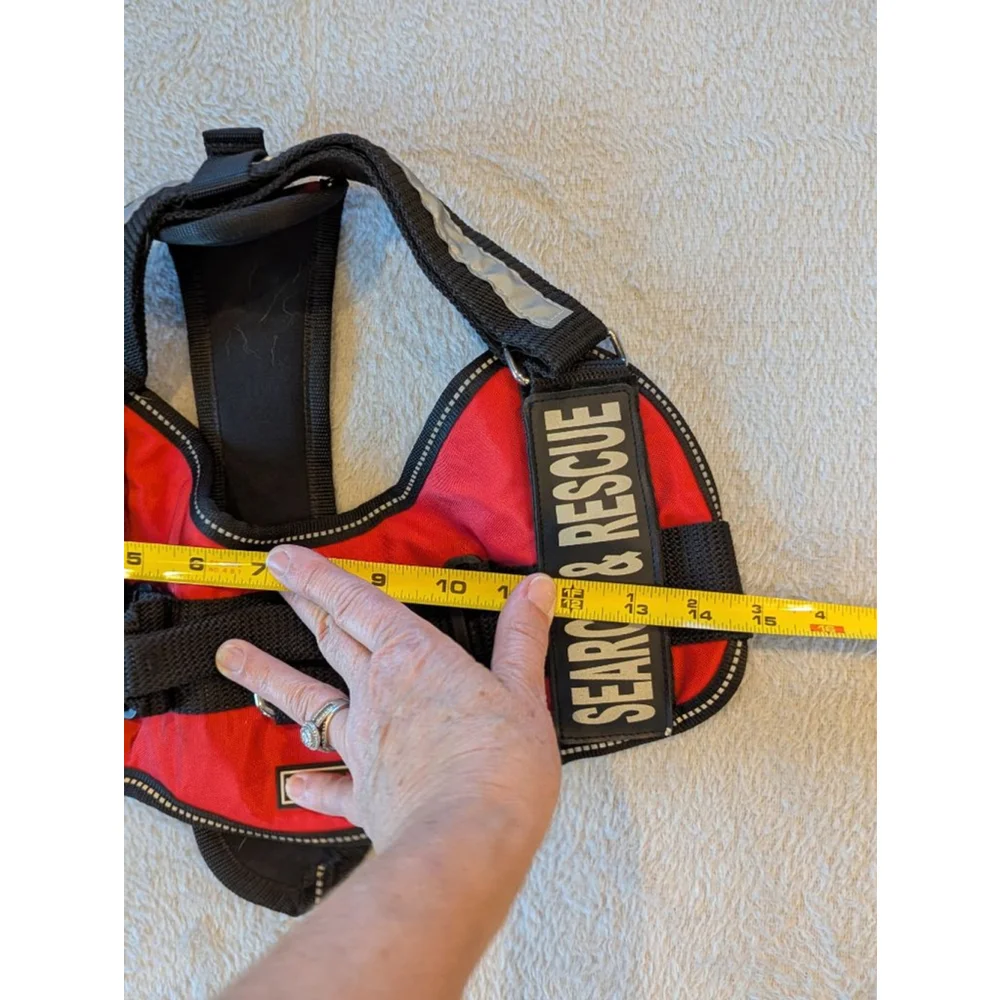 DOGLINE Red & Black Search & Rescue Dog Harness One Size Used Once